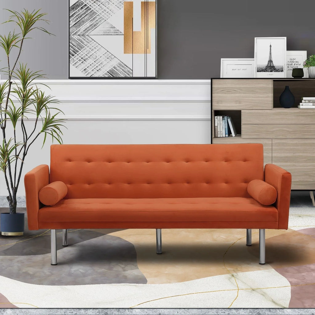 68.5" Velvet Convertible Sleeper Sofa U64910