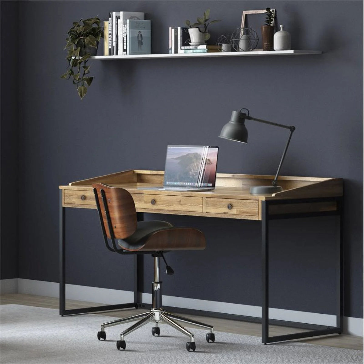 60" Solid Wood Modern Computer Desk T7836