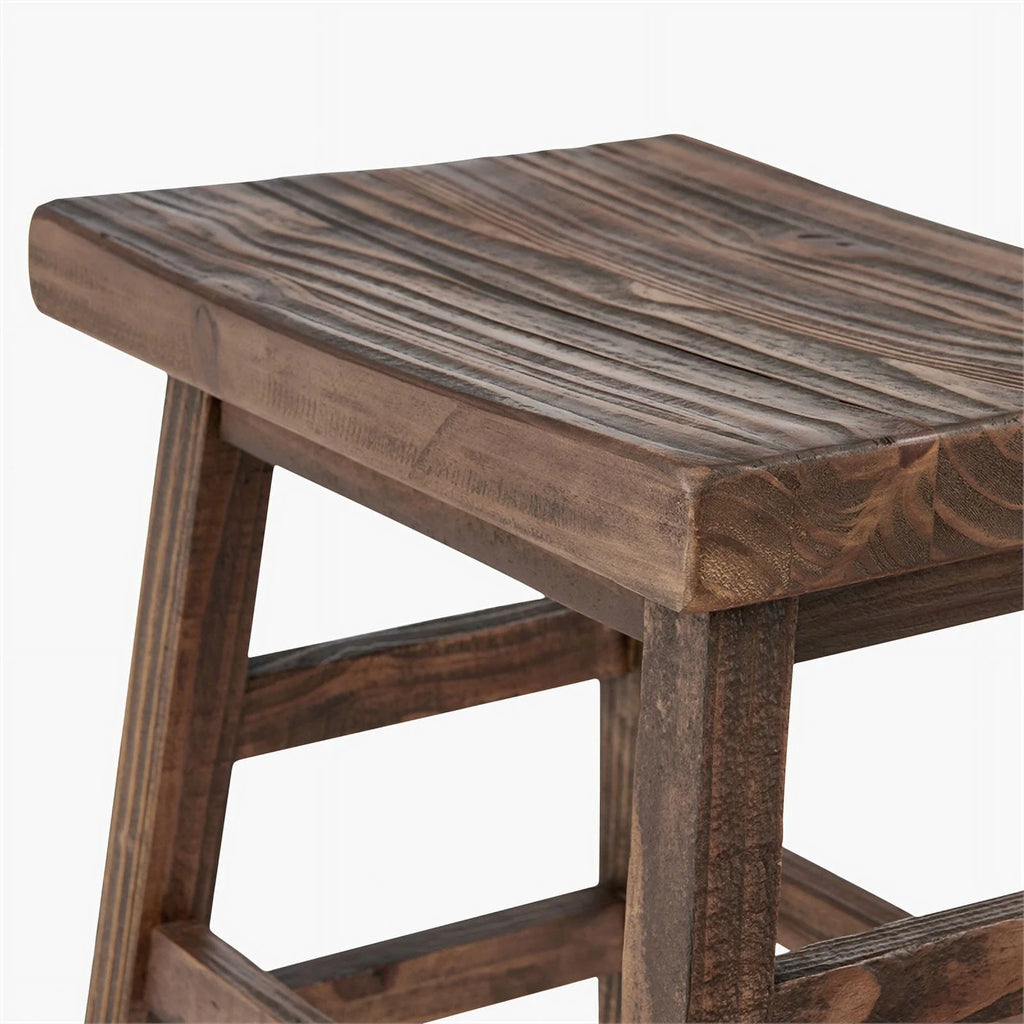 Brown Reclaimed Wood Barstool Set of 3 A1998