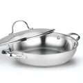 Stainless Steel 12-Inch Wok Stir Fry Pan with Glass Lid I917590
