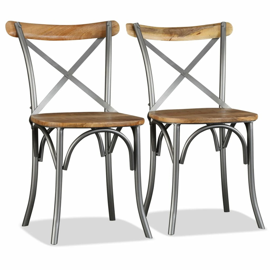 2 Piece Mango Wood Dining Chairs U463