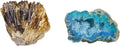 Natural Raw Amber Calcite Crystal Cluster Geode Stone & Blue Quartz Geode Stone U8505