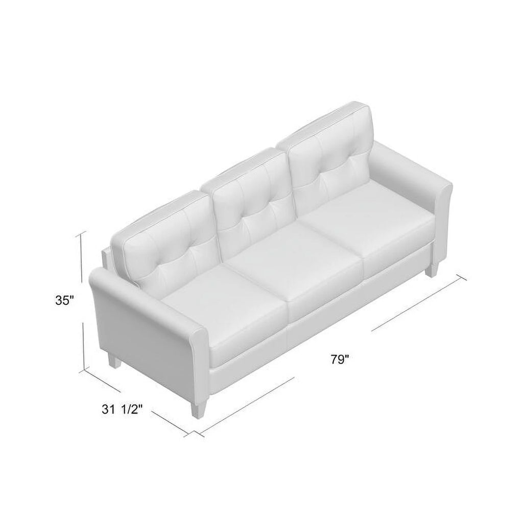 Beige Linen Flared Arm Sofa Z735