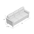 Beige Linen Flared Arm Sofa Z735
