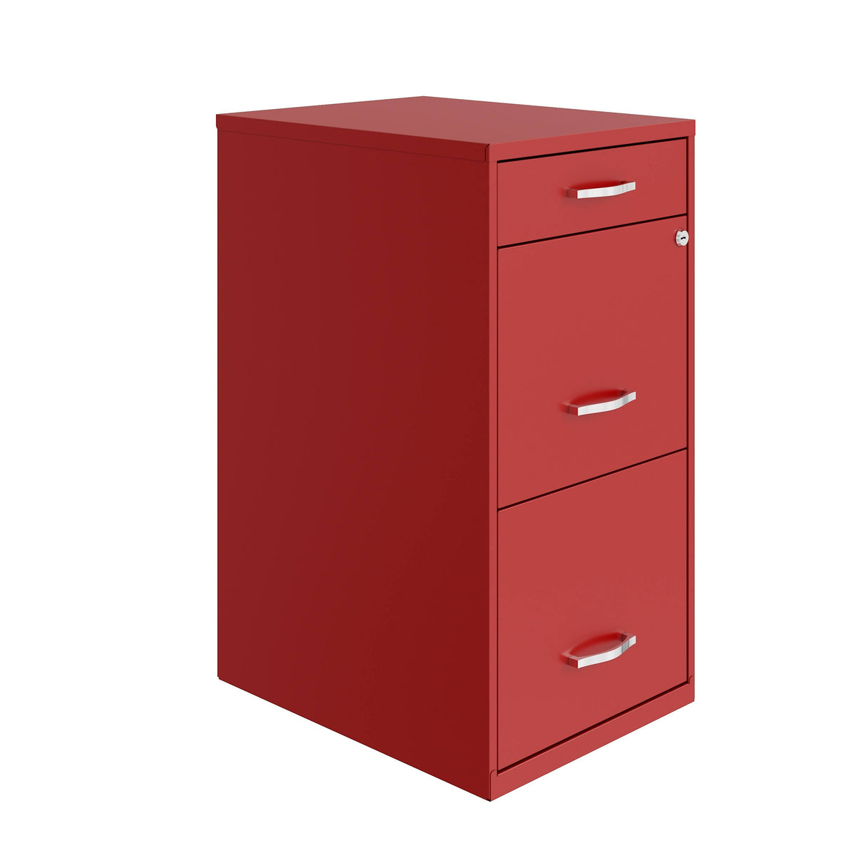 18in Deep 3 Drawer Metal File Cabinet Red H54706