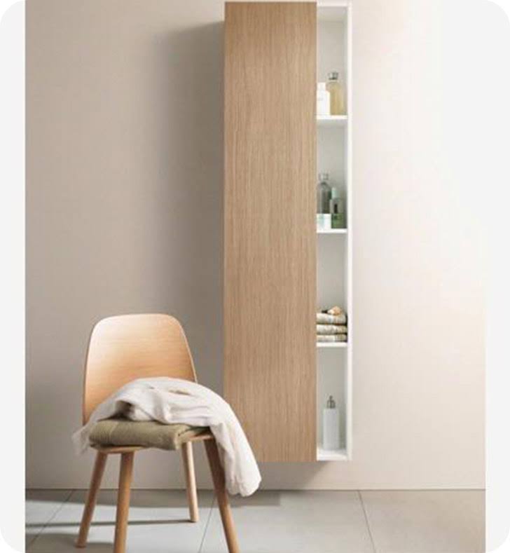 Tall Cabinet Natural Walnut White Matt V321115