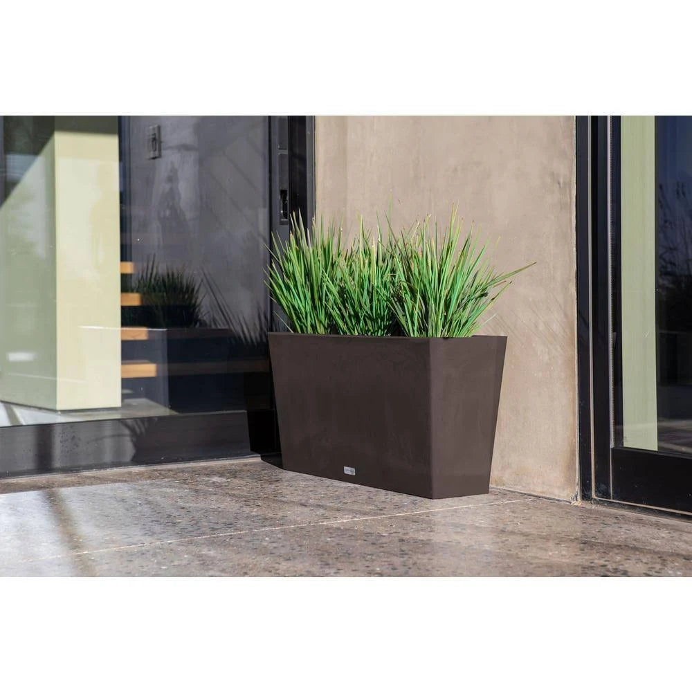 Espresso Plastic Long Trough Planter K8334