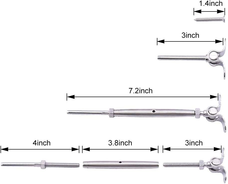 12 Pack T316 Stainless Steel Cable Railing Kits Q218346