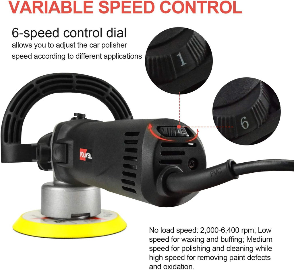 6 Inch Dual Action Random Orbital Polisher Kit with 5 Polishing Pads K753260