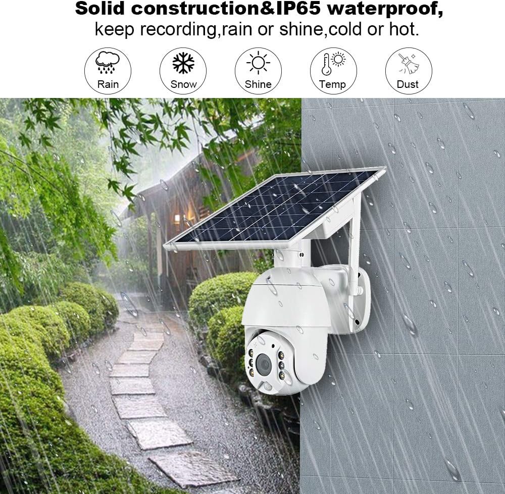 Wireless Solar Security Camera 1080P Night Vision 2-Way Audio W493677