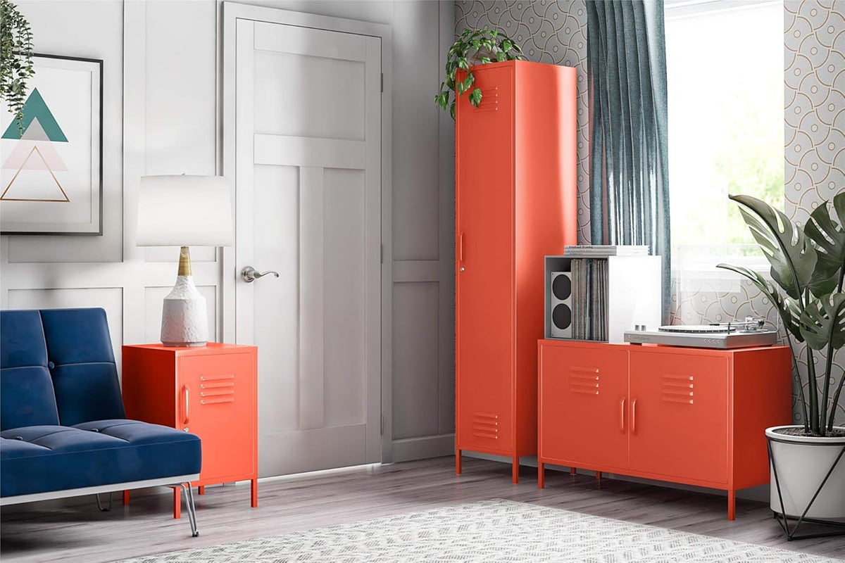 Orange Metal Locker End Table K1637