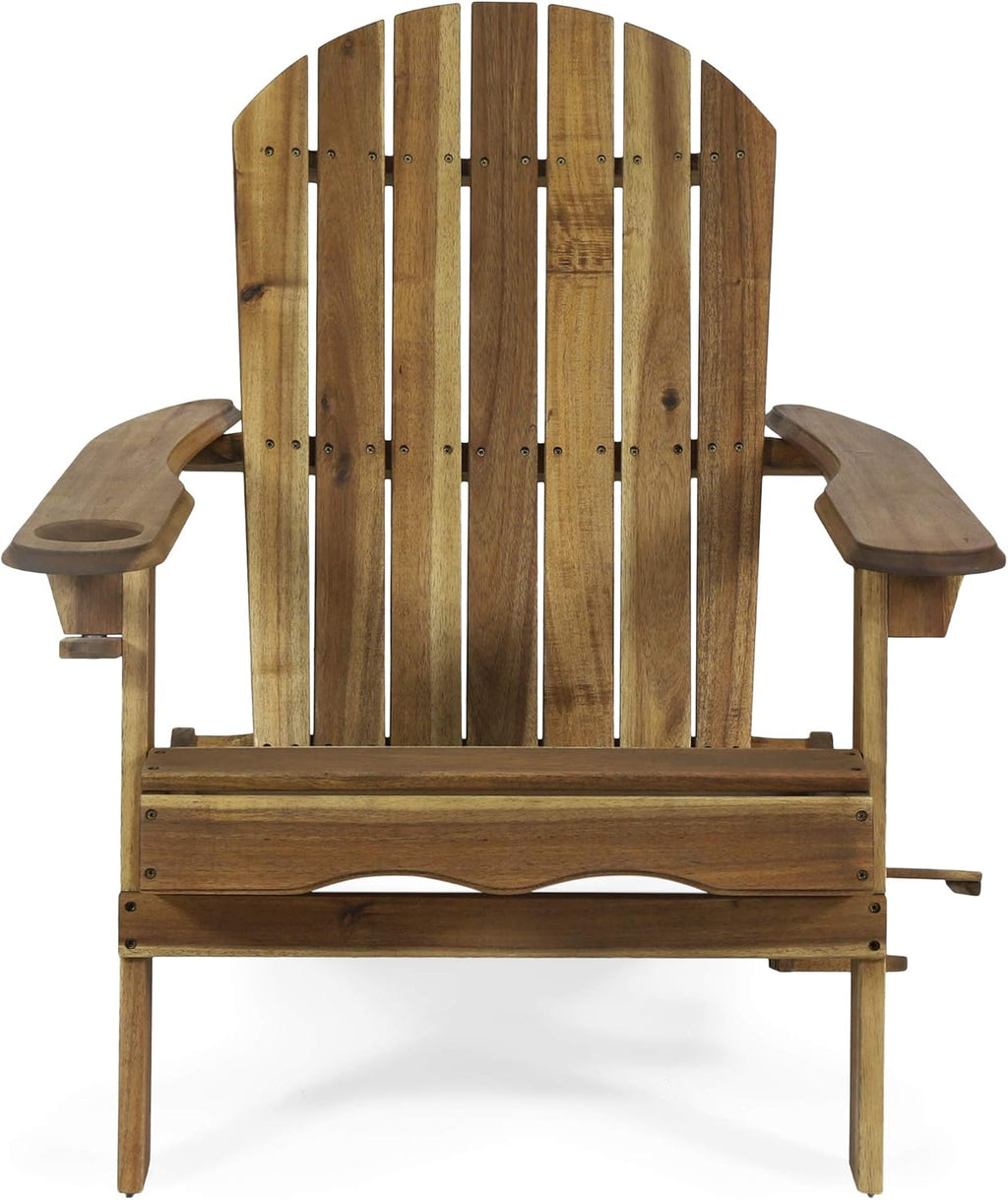 Gray Acacia Wood Folding Adirondack Chair K92791