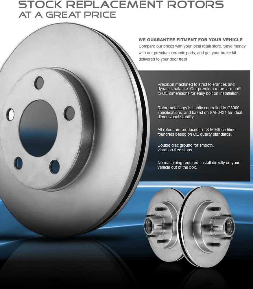 300mm Front + 302mm Rear 5 Lug Brake Disc Rotors K592