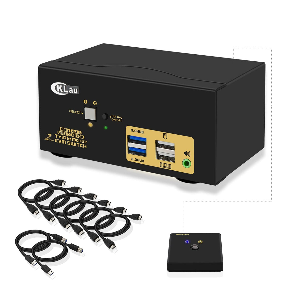 Dual Monitor Displayport KVM Switch 2 Port 4K@60Hz with Audio USB 2.0 Hub E71509