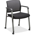 Black Mesh Back Guest Chairs with Casters S5444