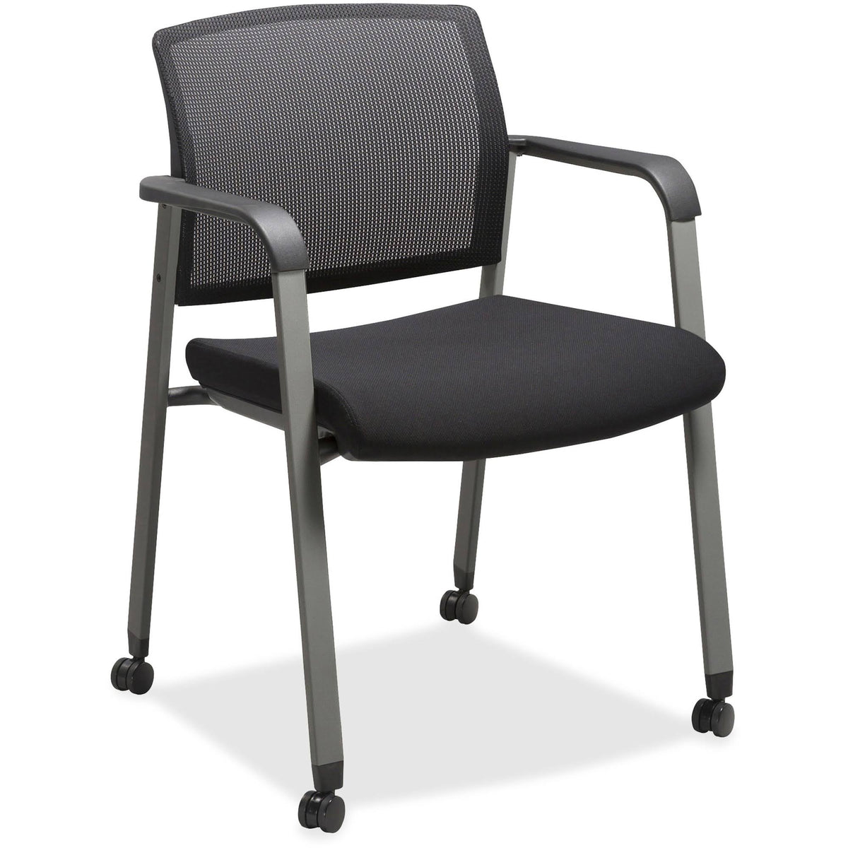 Black Mesh Back Guest Chairs with Casters S5444
