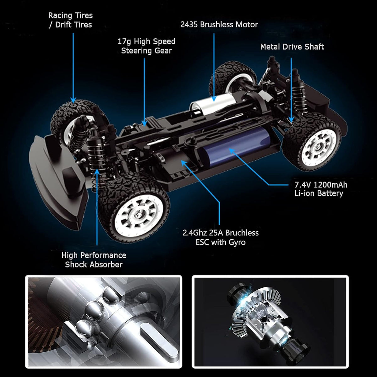 1:16 2.4G 4WD Brushless RC Drift Car N5659