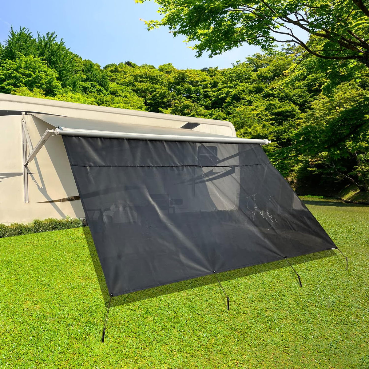 RV Awning Shade Screen with Zipper 8'X13'3'' E777