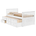 White Twin Size Captain's Bed with 3-Drawer Storage E699489