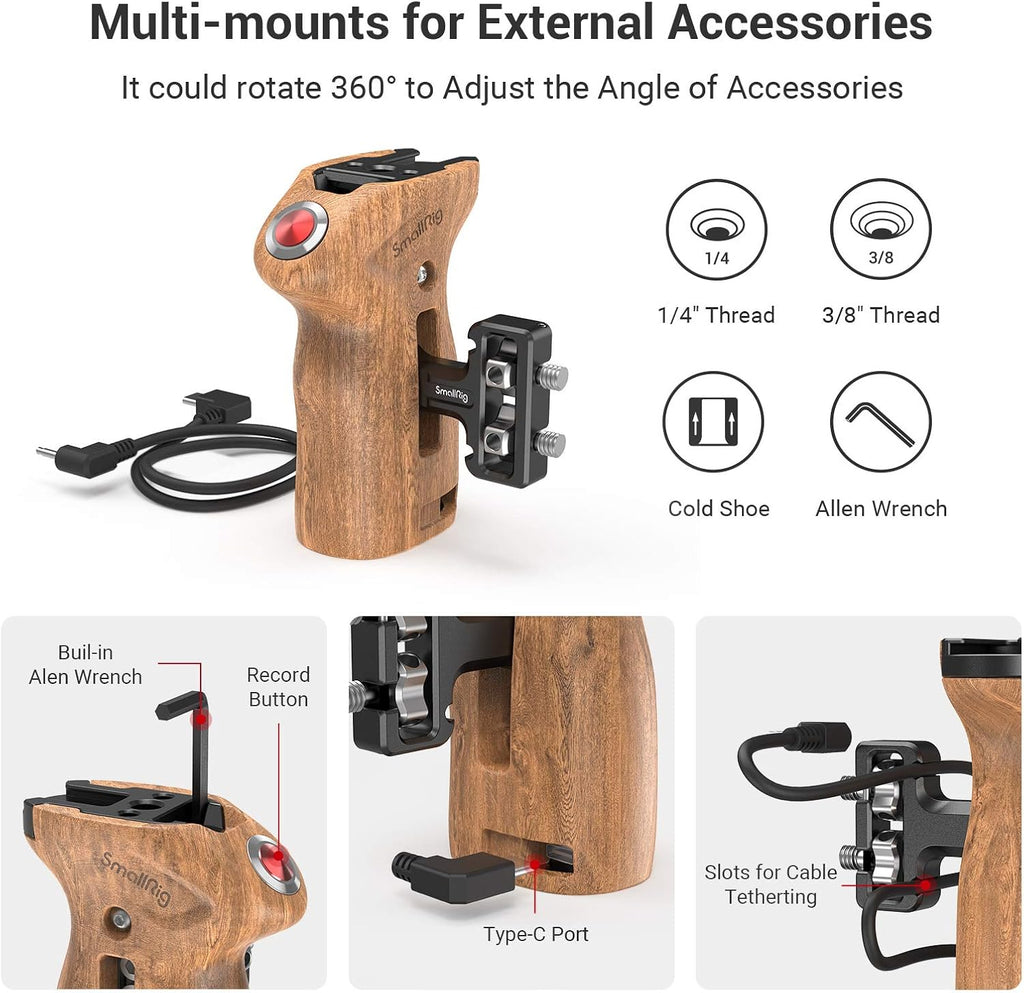 Side Handle with Remote Trigger for Mirrorless Cameras N929