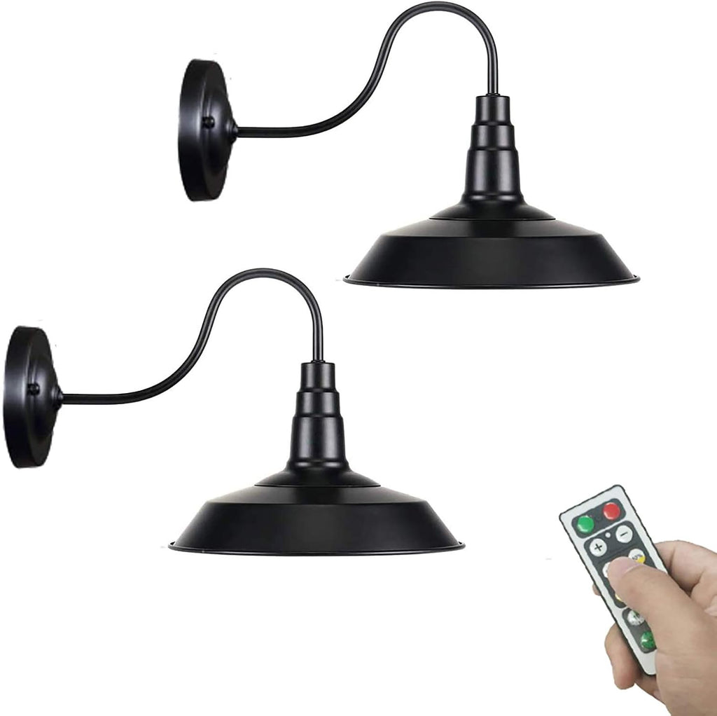 Black Battery Run Remote Control Wall Lamp F4314
