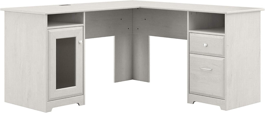 L Shape Desk, 60W, Linen White Oak Z87116
