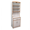 Large White Wood Microwave Cabinet Cart L901088