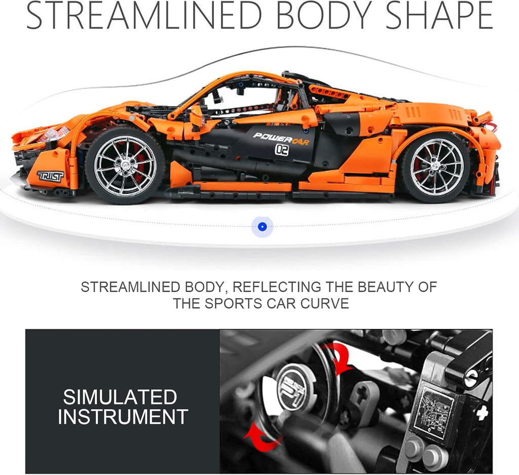 RC Sports Car Building Kit, 3228 Pieces 1:8 Scale O8839