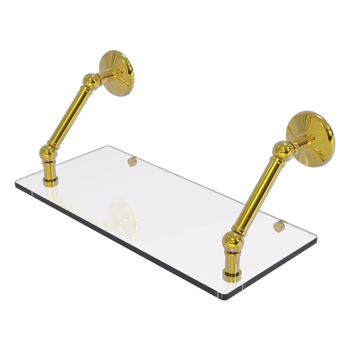 18 inch Floating Glass Shelf Polished Brass N291510