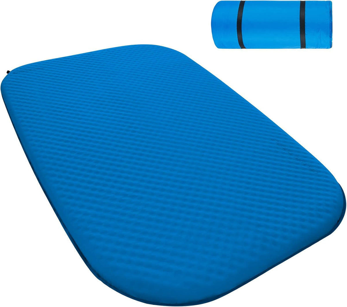 Self Inflating Insulated Camping Sleeping Pad Blue Q4784