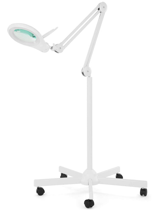 1,200 Lumens LED Magnifying Floor Lamp with 5 Wheels Rolling Base, Dimmable, White V84901