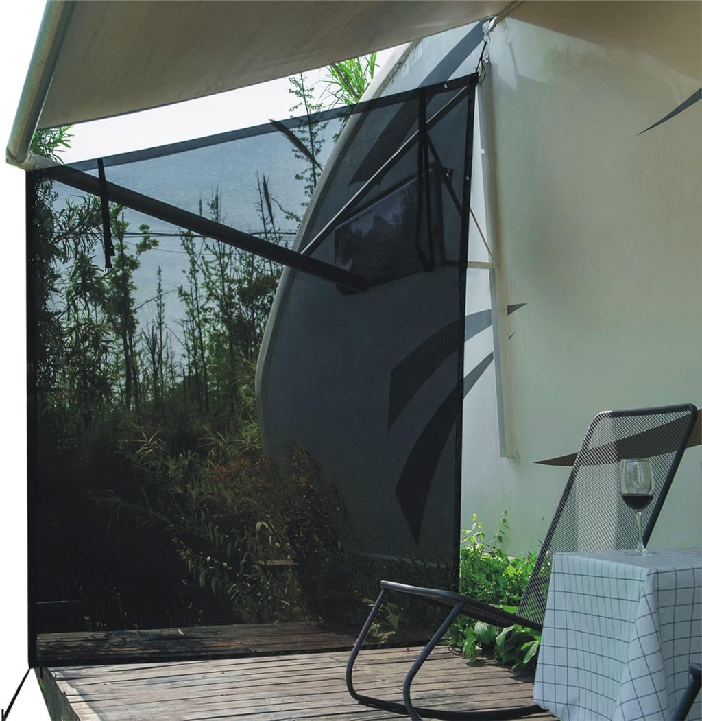RV Awning Shade Screen with Zipper 8'X13'3'' E777
