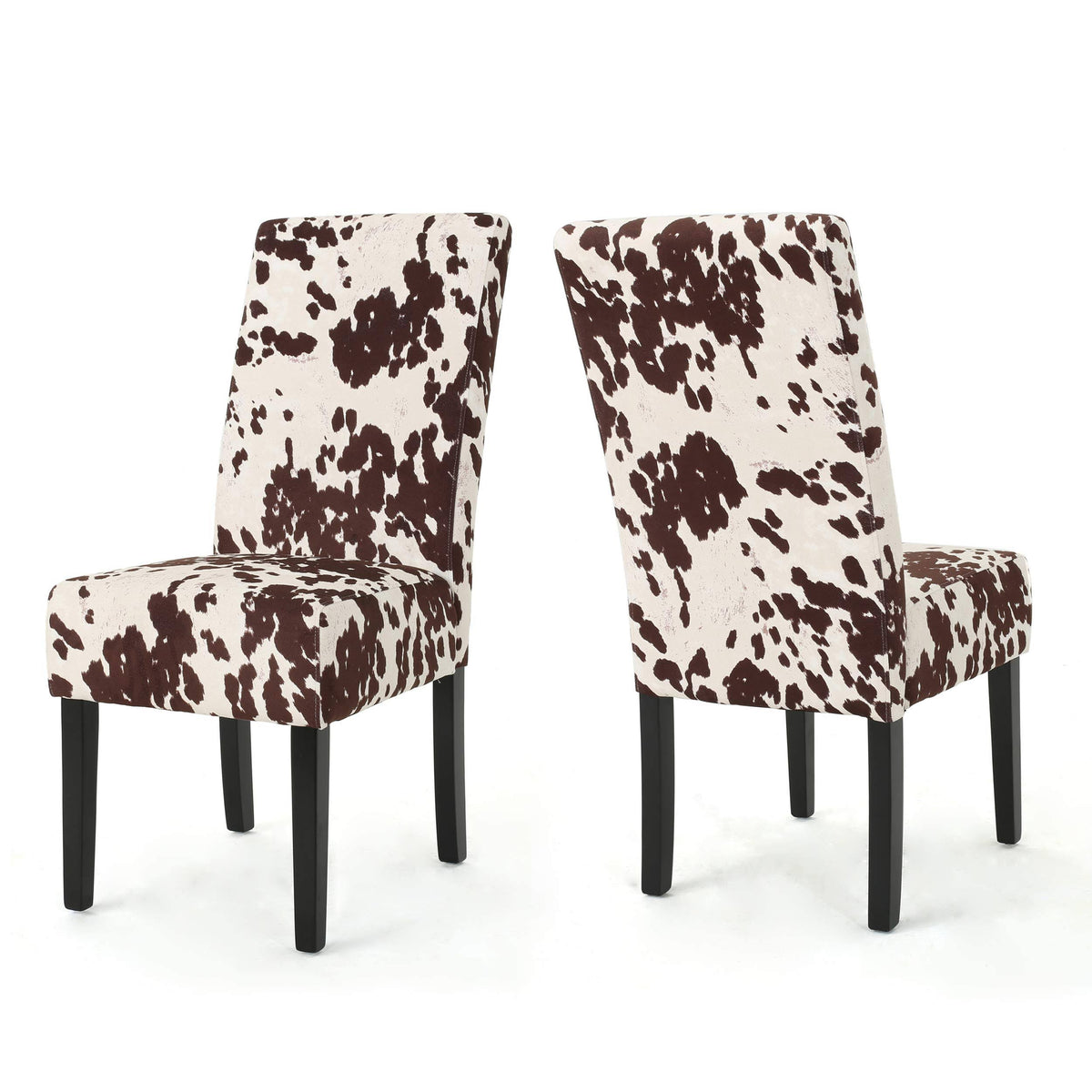 Milk Cow Dark Brown Dining Chair Set Z71339