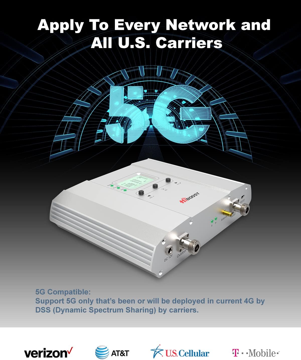 Cell Phone Signal Booster up to 15,000 sq ft 5G 4G LTE D174