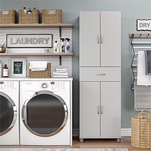 Dove Gray Storage Cabinet with Drawer H97088
