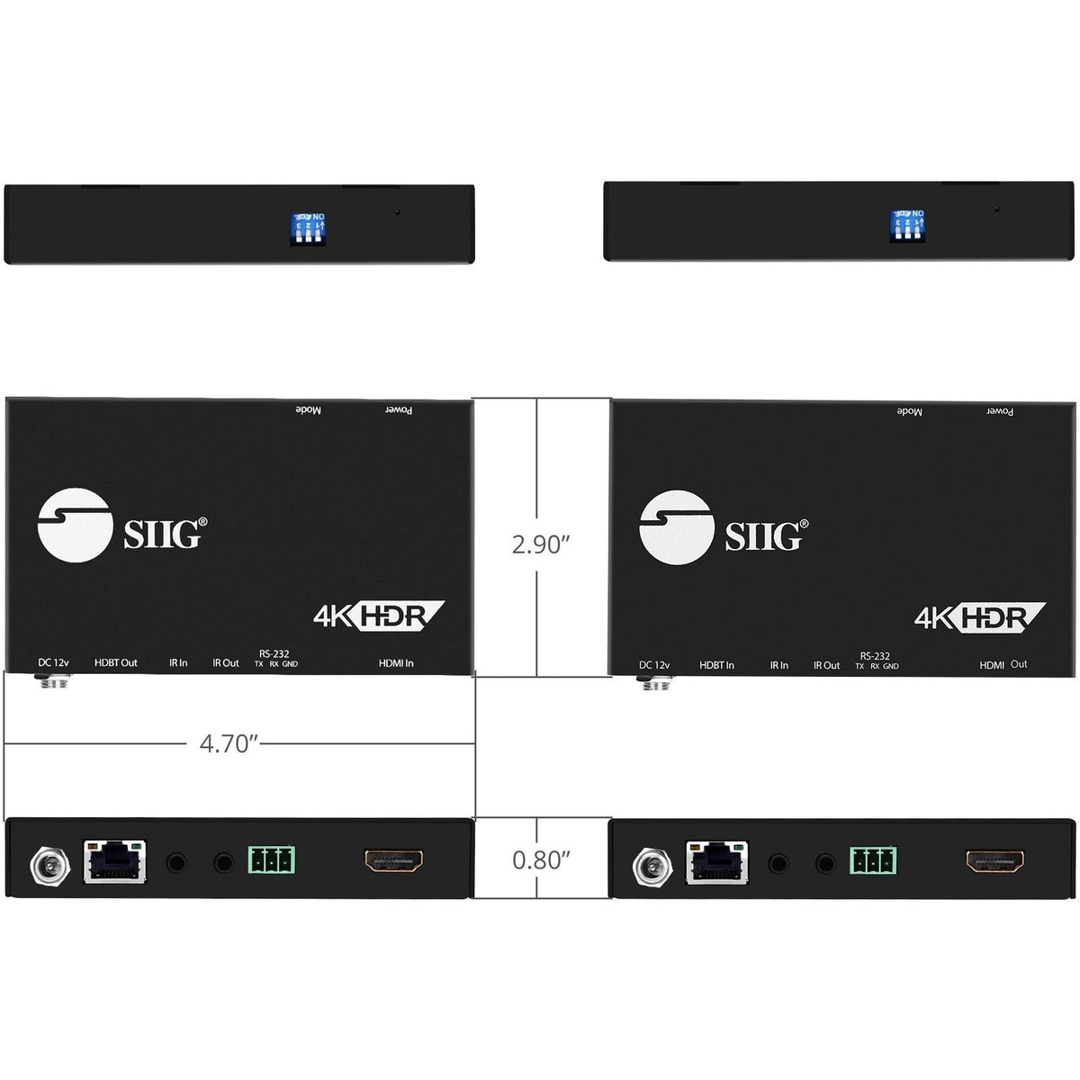 4K HDR HDMI 2.0 HDBaseT Extender Over Single Cat5e/6 O36591