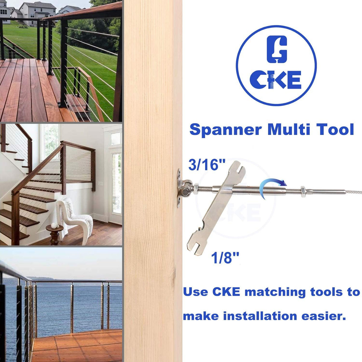 12 Pack T316 Stainless Steel Cable Railing Kits Q218346