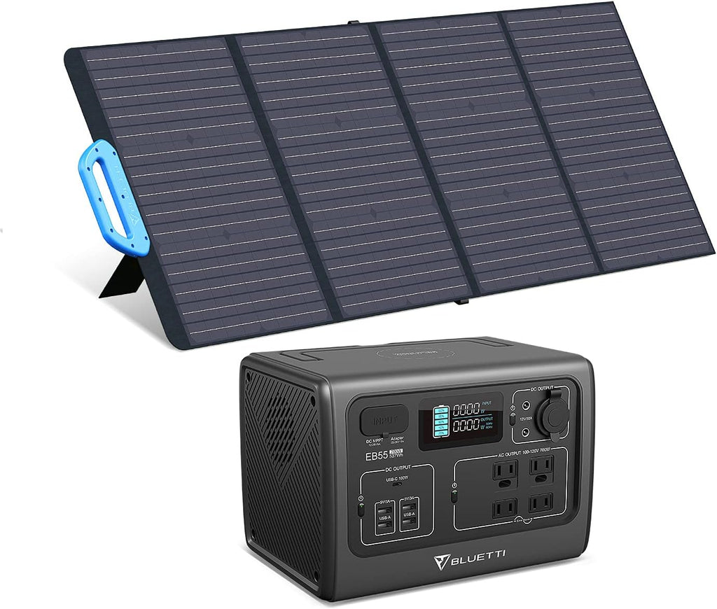 700W 537Wh Portable Power Station with 120W Foldable Solar Panel H950193