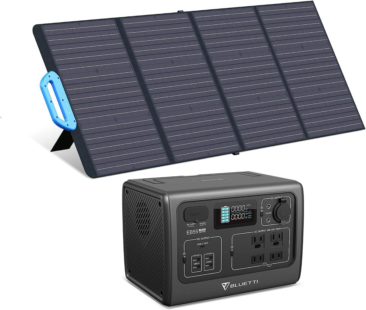 700W 537Wh Portable Power Station with 120W Foldable Solar Panel H950193