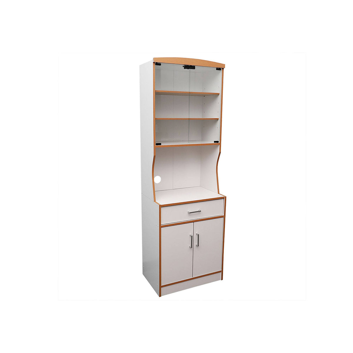 Large White Wood Microwave Cabinet Cart L901088