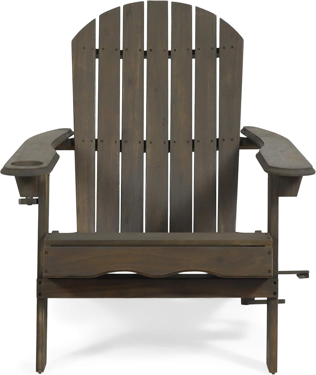Gray Acacia Wood Folding Adirondack Chair K92791