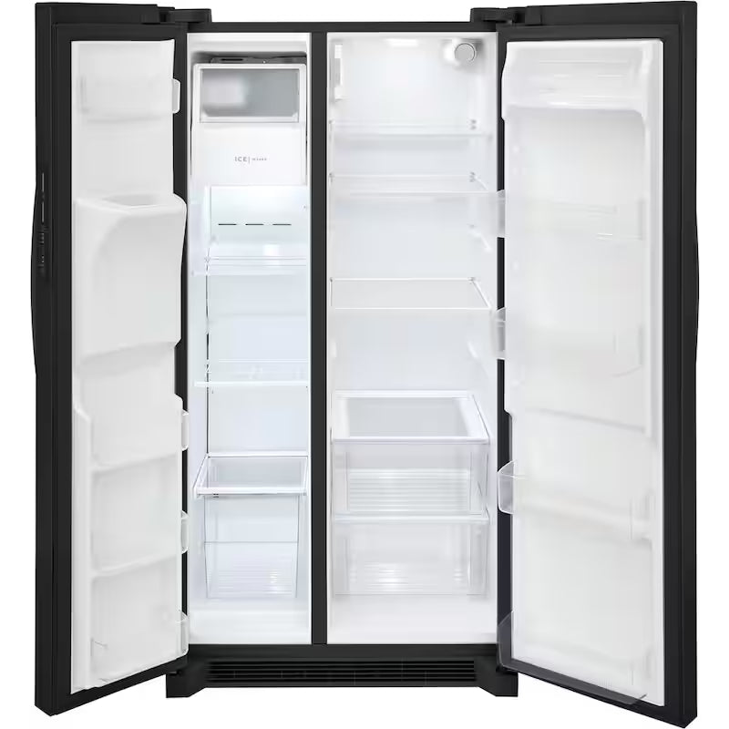 36 in. 25.6 cu. ft. Black Side by Side Refrigerator Q960
