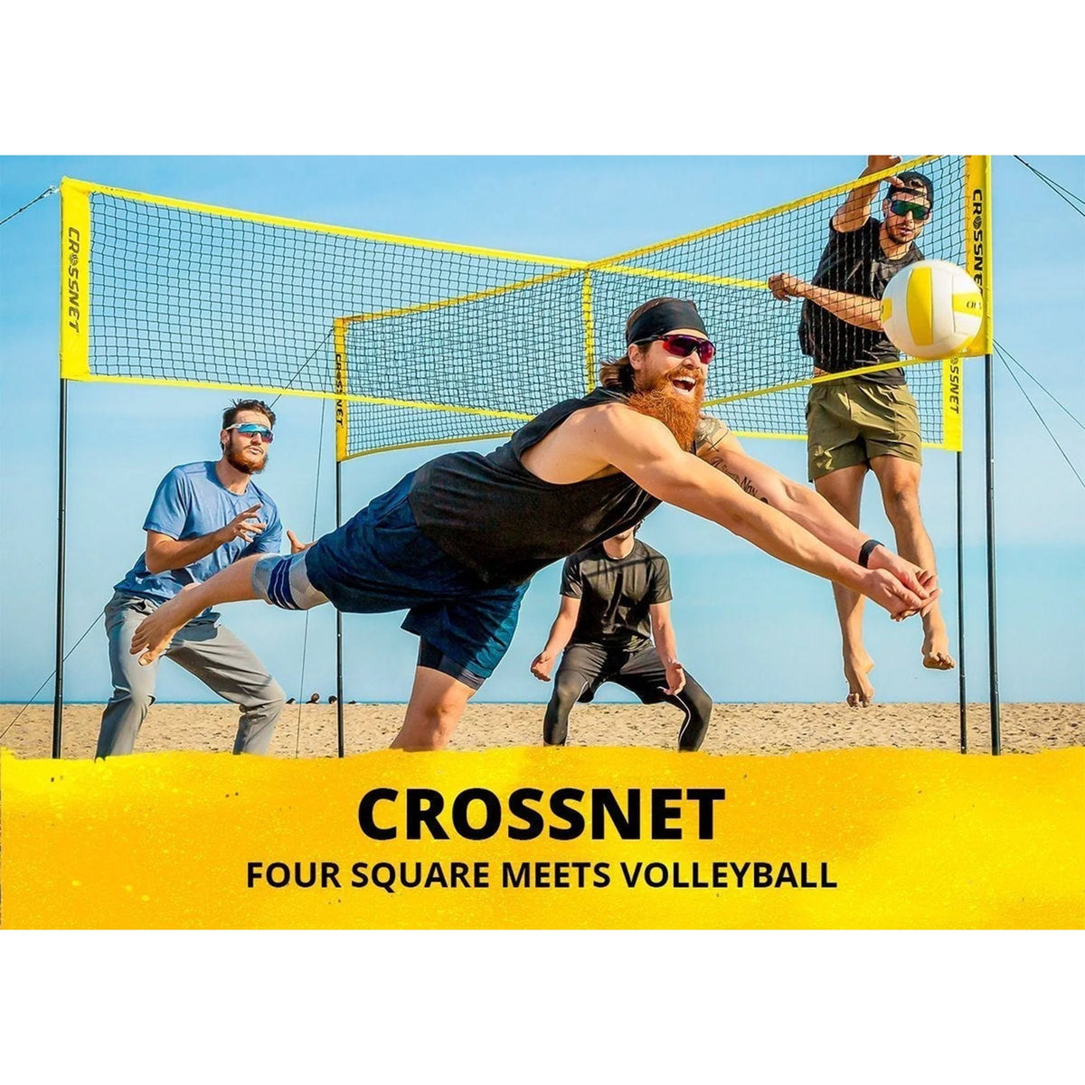 Four Square Volleyball Net and Game Set with Backpack & Ball O5695