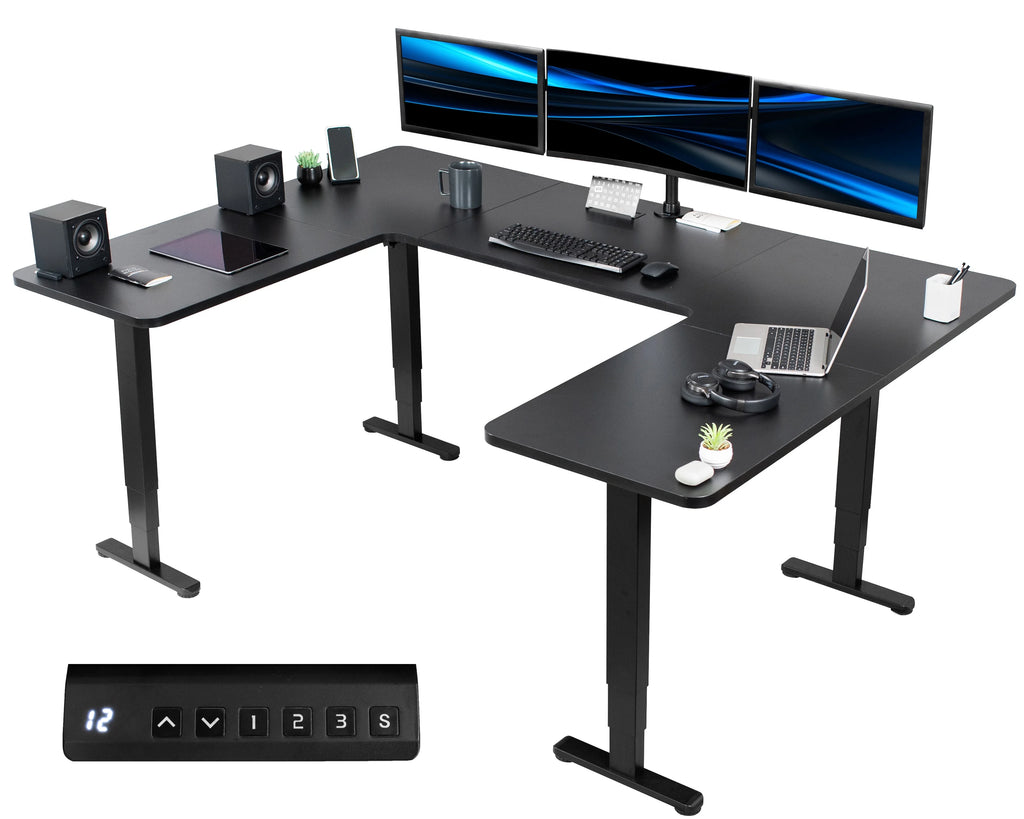 Black U-Shaped Height Adjustable Electric Standing Desk I8878