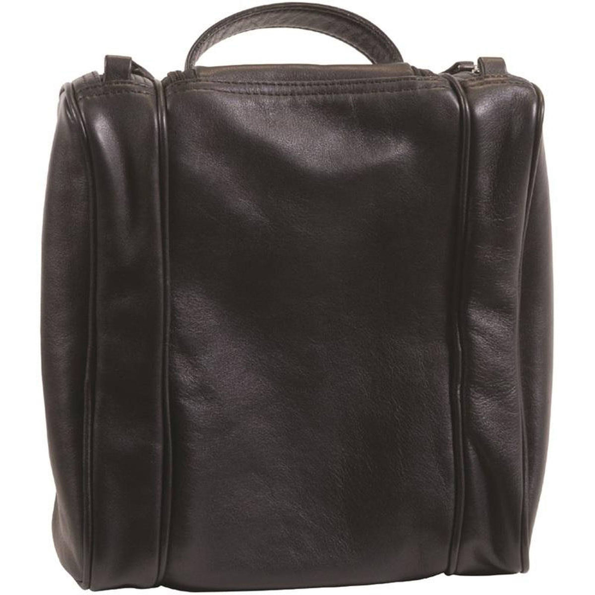 Black Leather Toiletry Bag D434