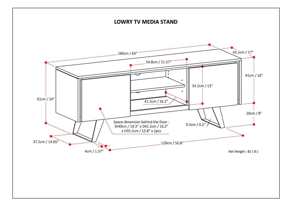 63 inch Oak TV Media Stand F191194