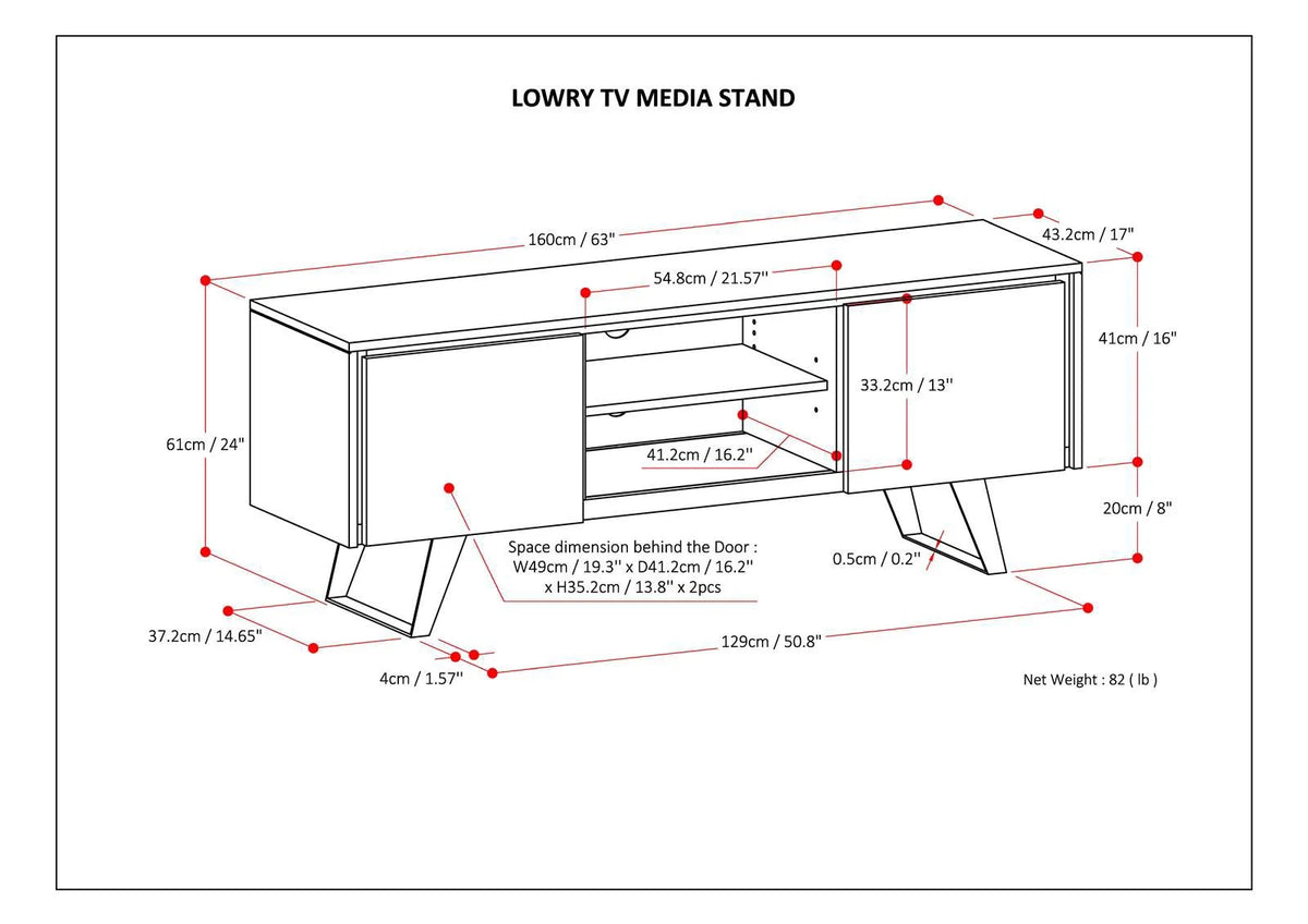 63 inch Oak TV Media Stand F191194