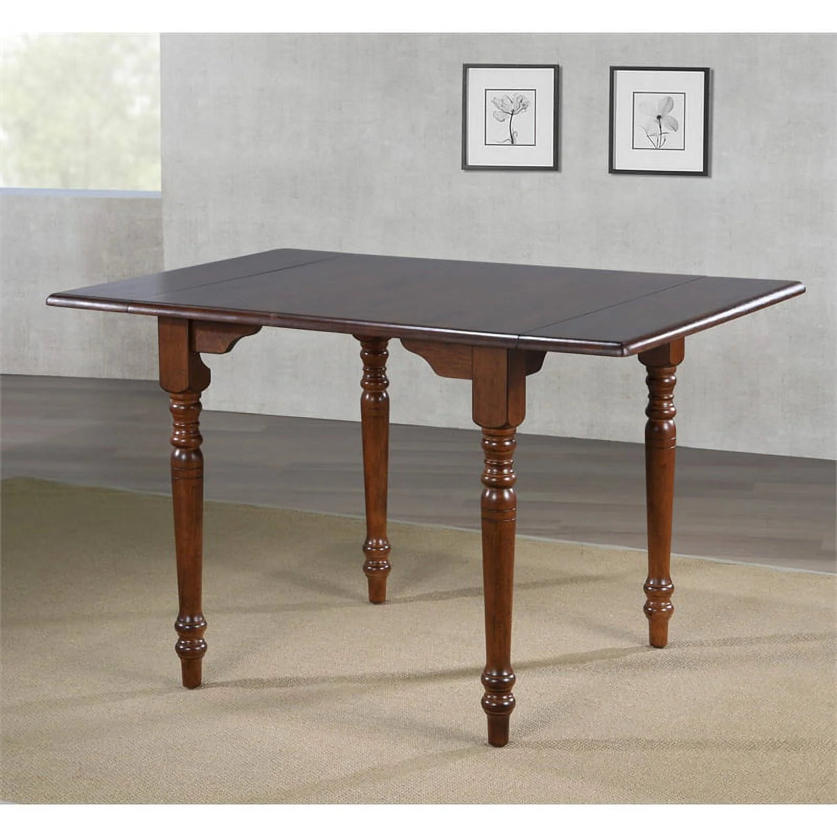 Rectangle Drop Leaf Wood Dining Table J993006