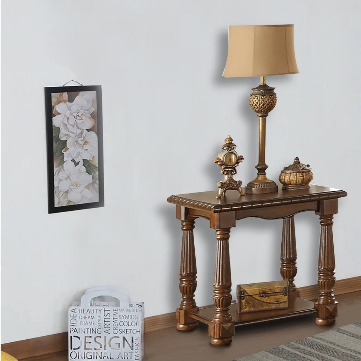 Brown Rubber Wood End Table X65586