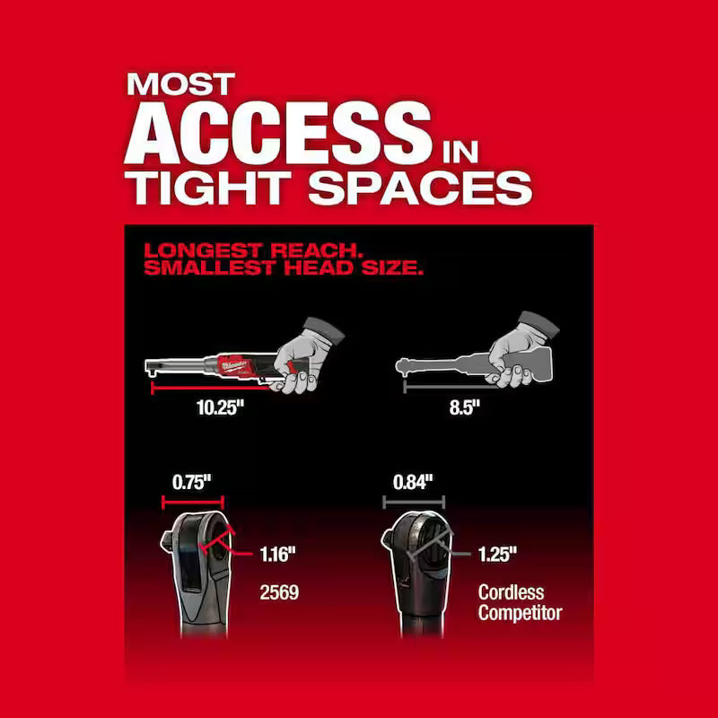 12V Lithium-Ion Brushless Cordless 3/8 in. Extended Reach High Speed Ratchet D234